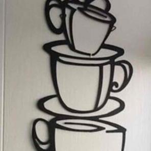 Stacked Coffee Cups Wall Decor
