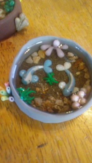 Blue koi fish pond