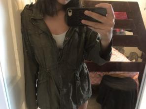 olive green long jacket
