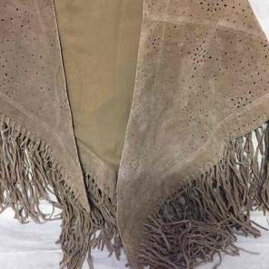 Leather boho fringe poncho wrap nwt