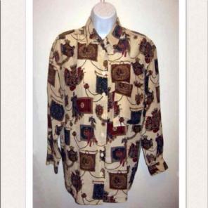 Vintage Jones New York Silk Blouse M