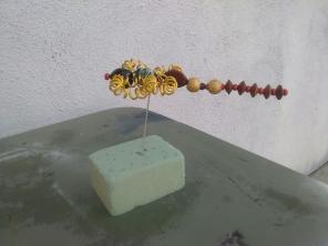 Made from 18gauge ceramic and wood beads