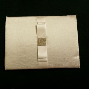 White satin guest book