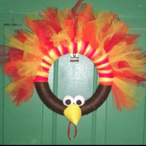 Handmade Turkey Tutu Wreath