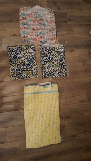 Lot of 4 wet bags for cloth diapers