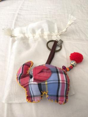 Elephant Plaid Handmade Keychain