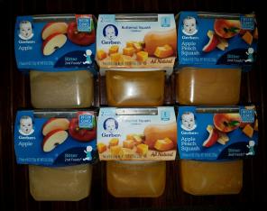 Gerber - 12 purees total/2pcks of 4oz ea
