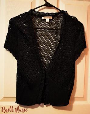 Black crochet shrug