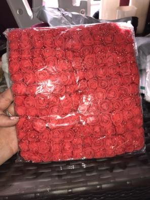 144 Mini Red Foam Rose Flowers