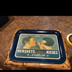 Vintage Hershey Kisses Tin Serving Tray