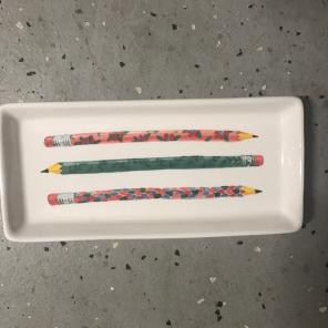 Rae Dunn Pencils Office Tray