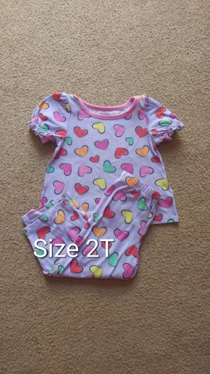 2T 2pc Heart Shirt & Pants PJ Set