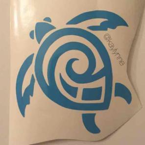 Light Blue Tribal Turtle Decal