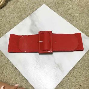Red Wide Waist Belt