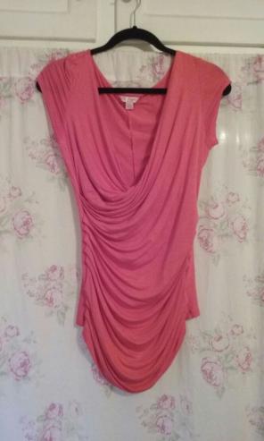 Candie's faux wrap Coral top size large