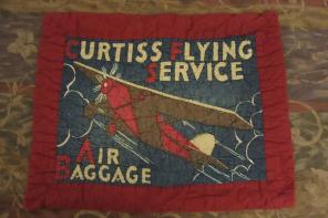 vntg curtiss flying service pillow sham