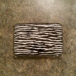 Black and white zebra aluminum wallet