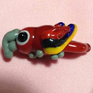 Handmade Lampwork Parrot Bead