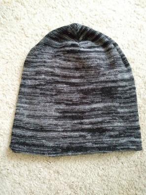 Dark Grey Beanie with Black stripes