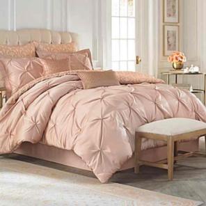 Queen Rose gold bed skirt