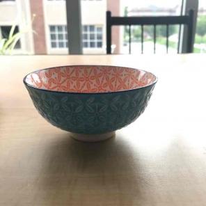Trendy spunky blue and orange bowl!