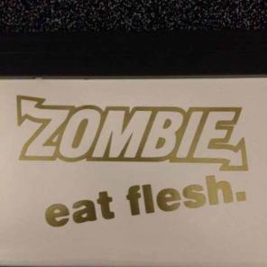 Zombie eat flesh decal