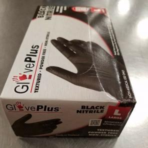 LG BLACK NITRILE gloves LATEX free 2 box
