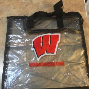 Wisconsin Badgers Clear Zip Up Tote