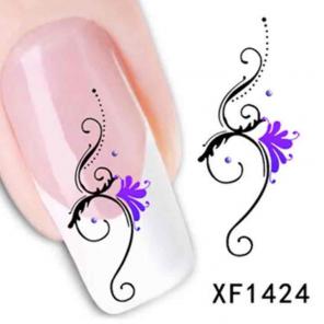 Purple and swirls nail decals