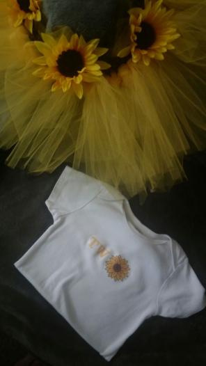 Sunflower 2nd birthday tutu outfit