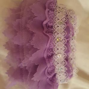 Nwt purple triple layered lace trim