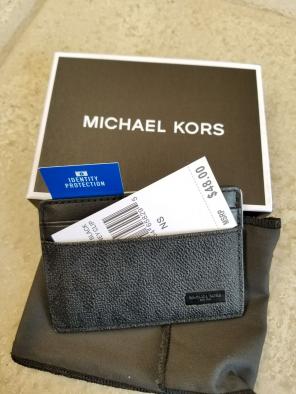 Michael Kors black money clip card holde
