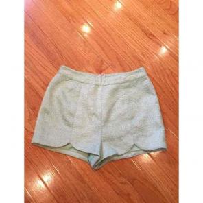 Forever 21 Green Scalloped Shorts