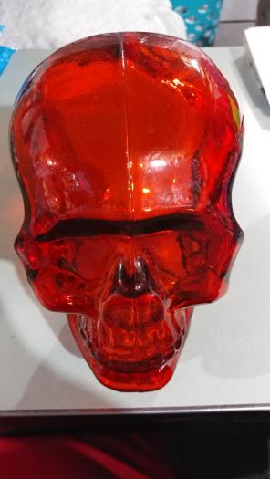 Orange Glass Skull Head Full Size