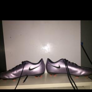 Purple Silver Nike Soccer Cleats