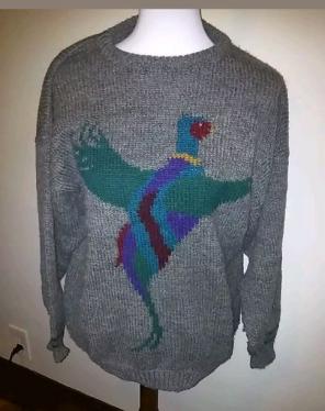Gray knit duck sweater