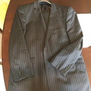 Men's Naldini Black Striped Suit 44R