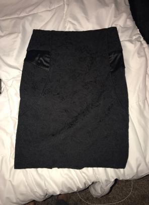 Black Embossed Skirt