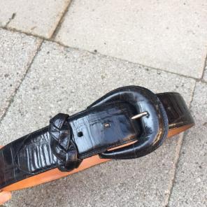 Vintage Black Leather Belt Calfskin S