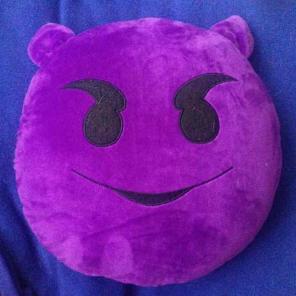 Purple devil Emoji pillow