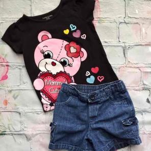 Faded Glory Tee & Denim Set