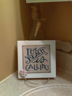 New 6X6 w/easel Beach Is Calling Sign