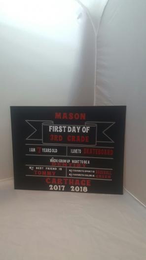 1st day school Personalized chalkboard