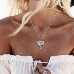 NEW Boho Silver Elephant Necklace!