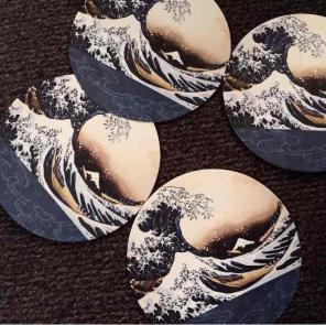 4 Cup Coasters Japan The Great Wave