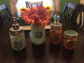Bathroom Set With Succulent Flowers