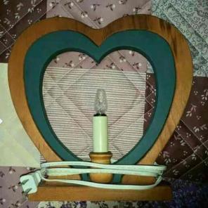 Antique Heart shaped wooden light