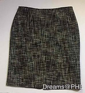 Le Suit Black and White Tweed Skirt