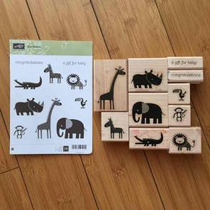 Stampin Up Zoo Babies Wood Mount Stamps