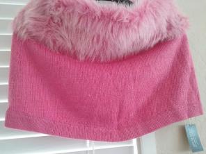 NWT Guess Jeans Pink faux fur Poncho L